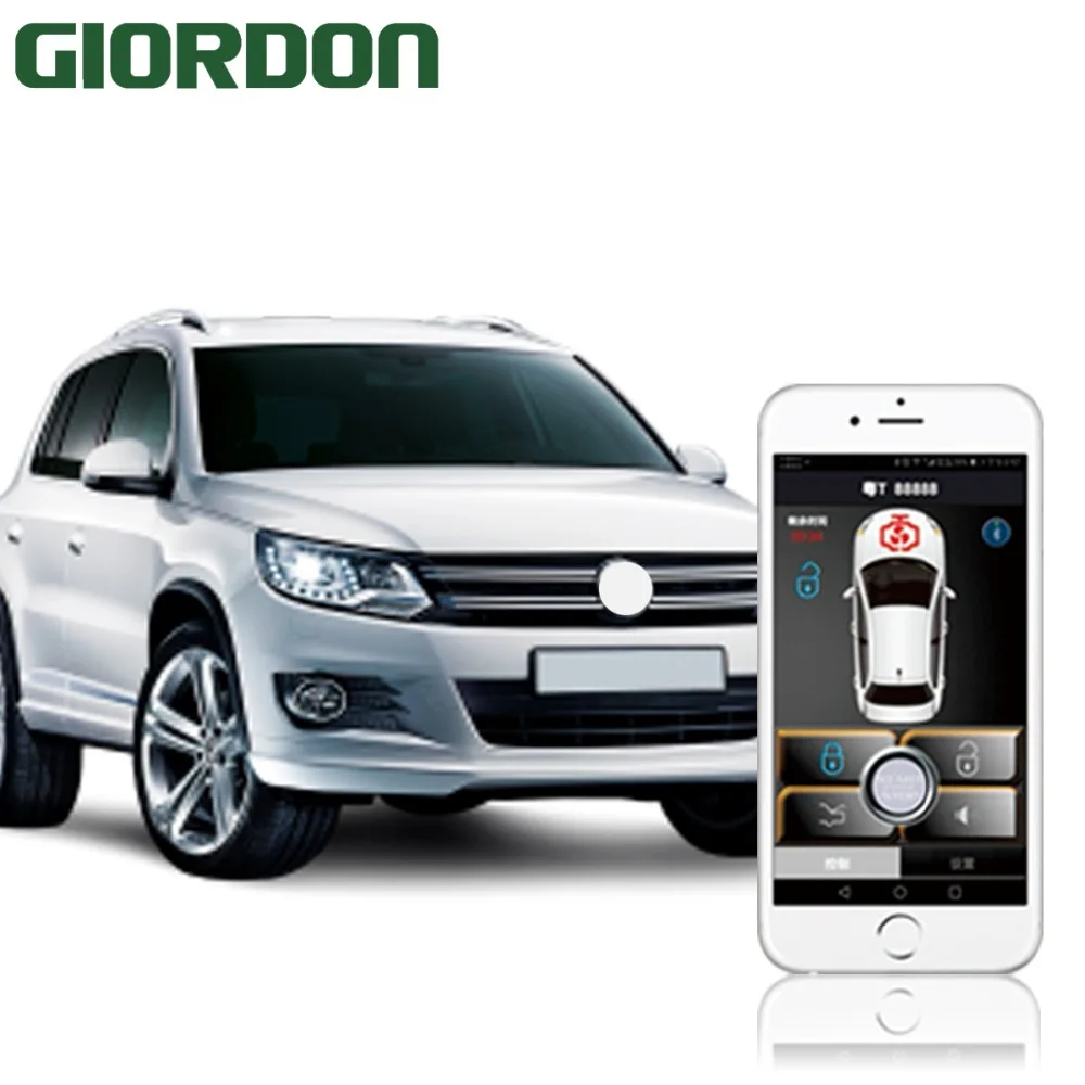 

Smartphone car alarm system compatible with ios and android phone car engine start stop system remote Smart key PKE car 686B