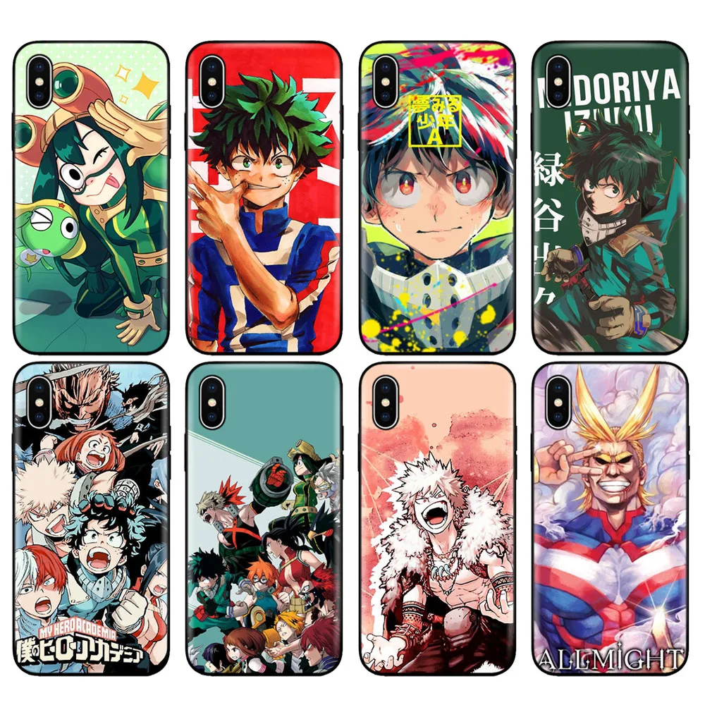 Custodia In Tpu Nero Per Iphone 5 5S Se 6 6S 7 8 Plus X 10 Custodia In Silicone Per Iphone Xr Xs 11 Pro Max Custodia My Hero Academia Anime