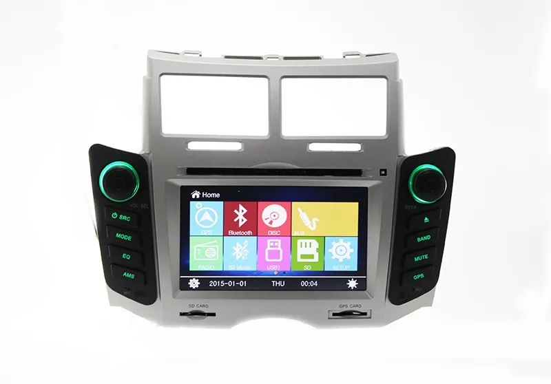 Top Free Shipping Car DVD player For Toyota Yaris 2005 2006 2007 2008 2009 2010 2011 GPS navigation System Bluetooth Ipod TV Silver 19