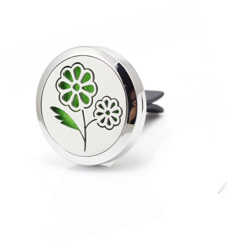 30mm 316L Stainless Steel flower design car diffuser essential oils aromatherapy Locket Vent Clip | Украшения и аксессуары