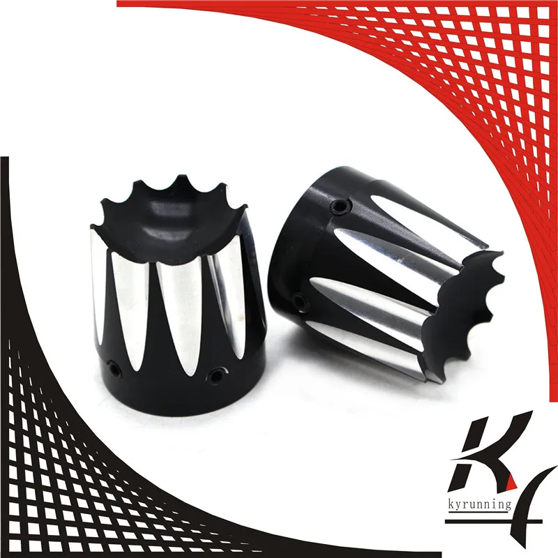 Motorcycle Front Axle Nut Covers Black CNC Aluminum Excalibur For