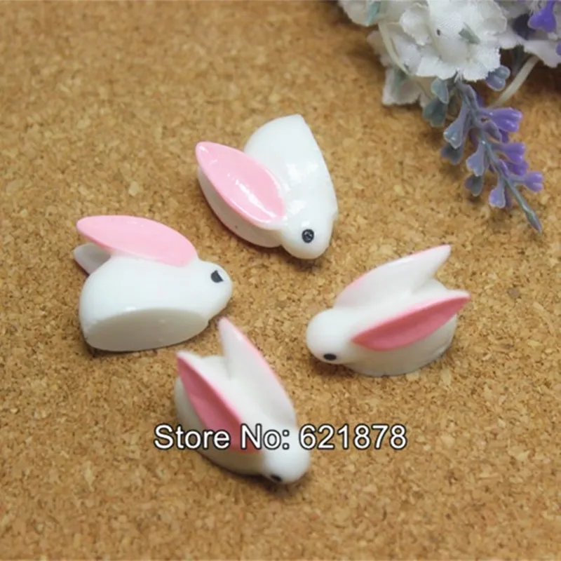 

10pcs Mini Rabbit Resin Craft Garden Miniature Micro World Bonsai Garden Small Animal Ornament Landscape Home Decoration,19*21mm