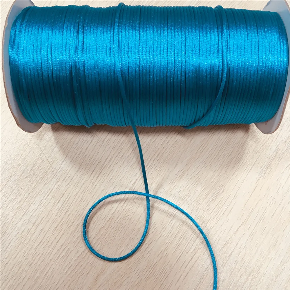 

2mm 20m/lot Vivid Blue Rattail Satin Cord Chinese Knot Braided String Jewelry Findings Beading Rope R374