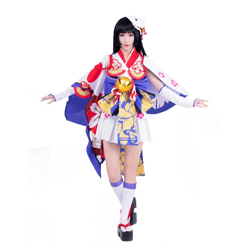 Yuki Onna Cosplay Onmyoji Japanese Snow Fairy Idolized Kimono cosplay  costume with hair accessory and socks 11|cosplay costume|kimono  cosplaycostumes kimono - AliExpress