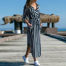 Striped Elegant Chiffon Shirt Dresses Women 2019 Summer Dress Beach Long Sleeve Long Dress Boho Floral Print Maxi Dress Vestidos Striped Elegant Chiffon Shirt Dresses Women 2019 Summer Dress Beach Long Sleeve Long Dress Boho Floral Print Maxi Dress Vestidos