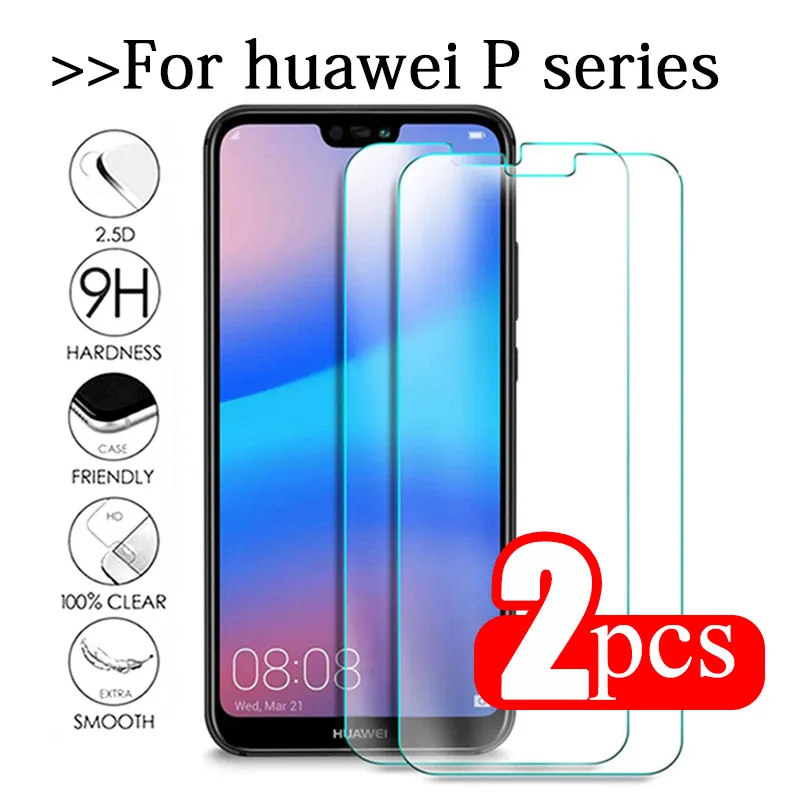 2pcs Tempered Glass For Huawei P20 Lite Glass Huawe P40 Light E P30 P 40 20 Pro P10 Plus P9 Mini P8 Screen Protector Safety Film afbeelding