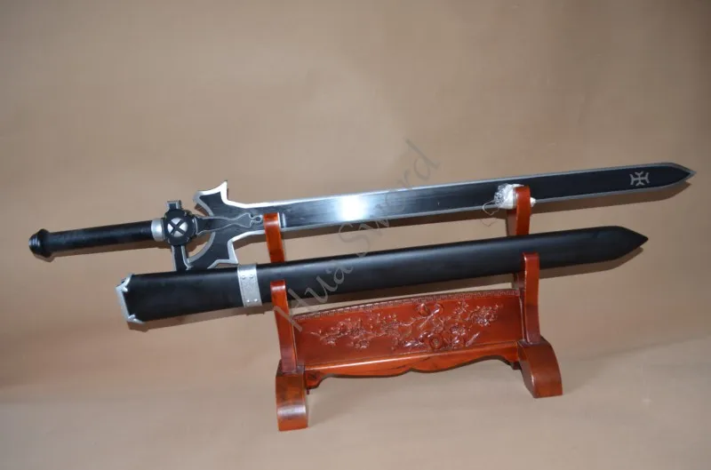 Настоящий меч SAO Kirito Elucidator Реплика меч искусство онлайн косплей реквизит деревянные ножны декоративные поставки
