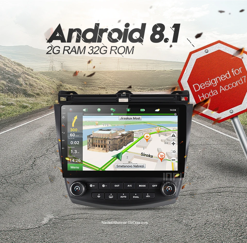Sale android 8.1 car dvd gps player for honda Honda Accord 7 2003-2007 with radio gps navigation support mirror link steering wheel 1