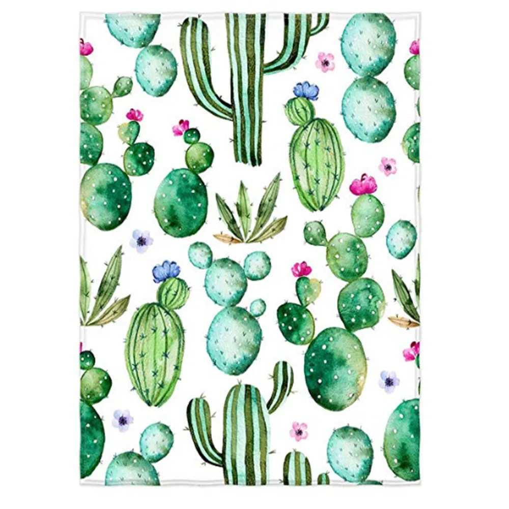 

Painted Cactus Pattern Super Soft Throw Blanket for Bed Couch Sofa Lightweight Travelling Camping Throw Size for Kids Adults All