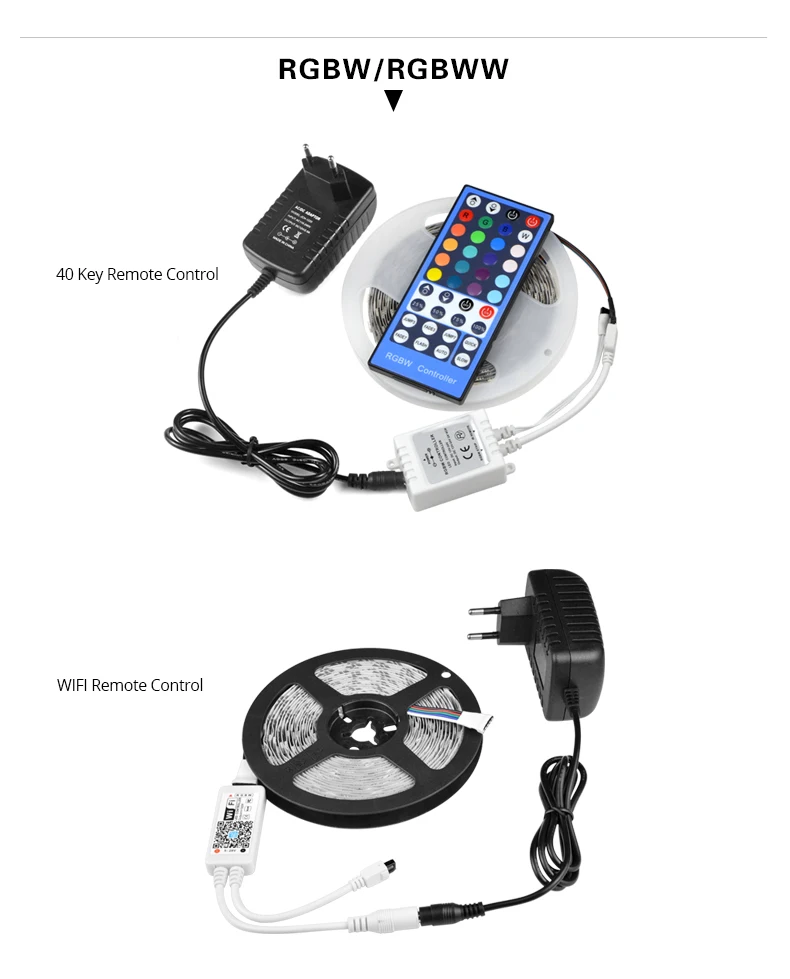 12 В 5 м RGBW RGBWW RGB wifi светодиодный ленточный светильник 5050 светодиодный гибкий светильник светодиодный ленточный диод tira лента wifi беспроводной 12 В адаптер питания