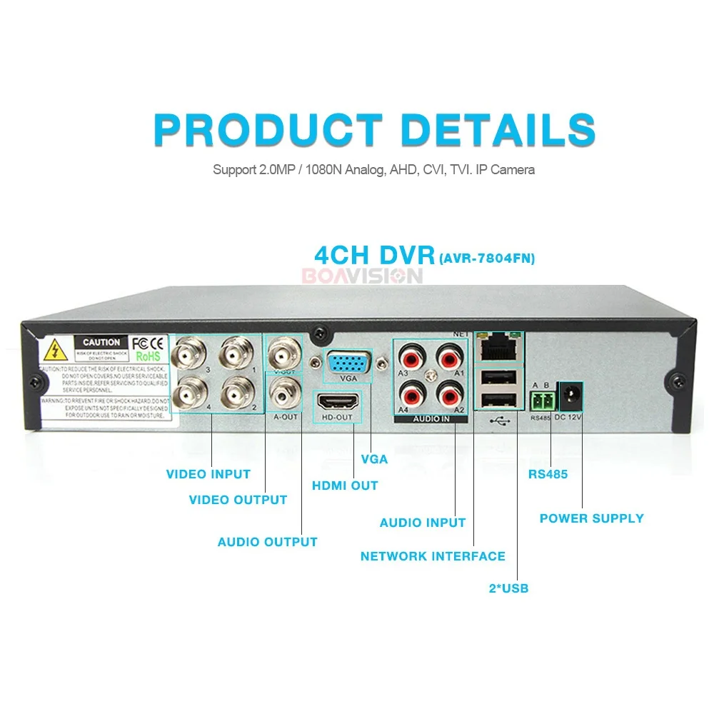 5 En 1 AHD CVI TVI CVBS NVR 4Ch 8Ch 16Ch 1080N de seguridad CCTV DVR NVR XVR híbrido grabadora de vídeo 1080 P Onvif Max 4 TB P2P ver - 3