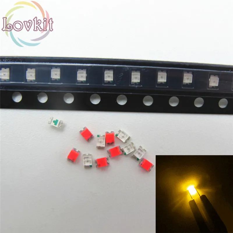 500 шт. 0805 SMD Желтый светодиод 1 8-2 в чип SMT лампы бусины подходят для DIY велосипеда и