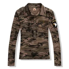Женские военные камуфляжные футболки повседневные с длинным рукавом Airborne тактическая хлопковая футболка футболки армейские защитные майки