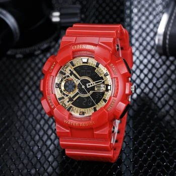 

2018 New Arrival OHSEN Fashion Digital Sport Watch Mens Quartz Wristwatch LED Alarm Water Resistant LED Military Watch Relogios