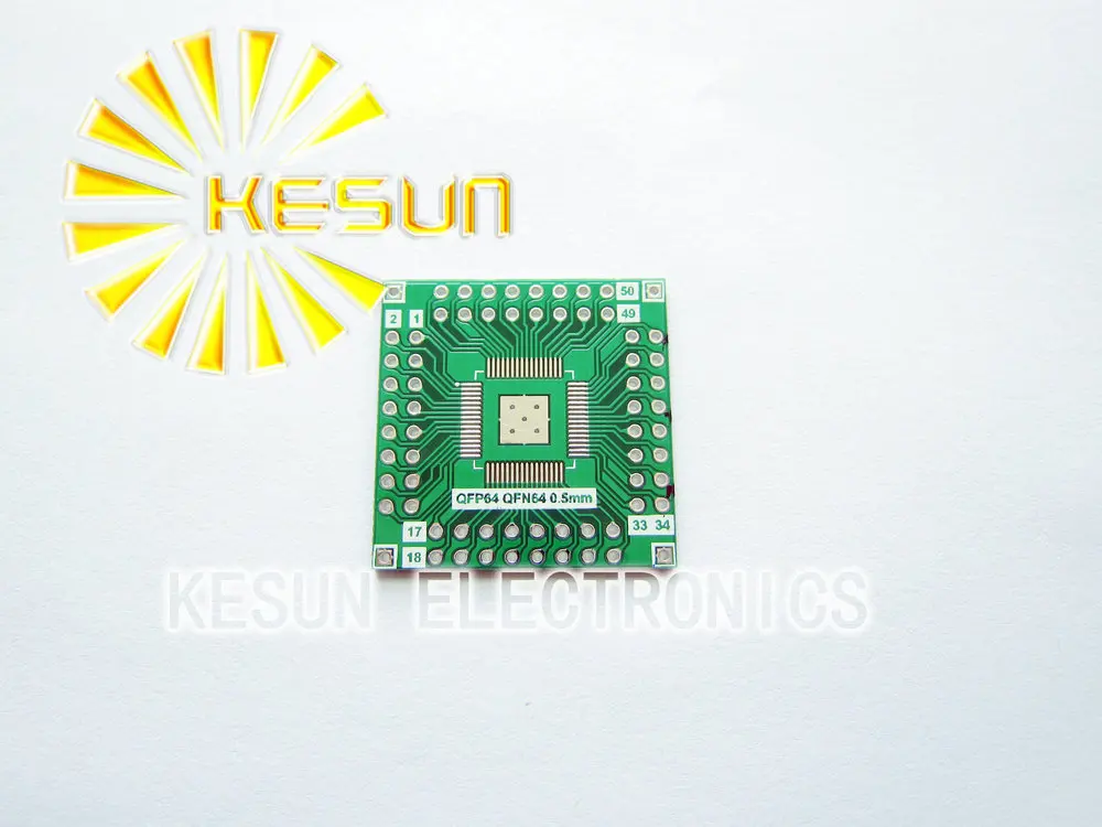 10 шт. QFP64 QFN64 Поворотный адаптер DIP64 0 5 мм 8 IC Разъем/адаптер пластина PCB|pcb terminal|pcb