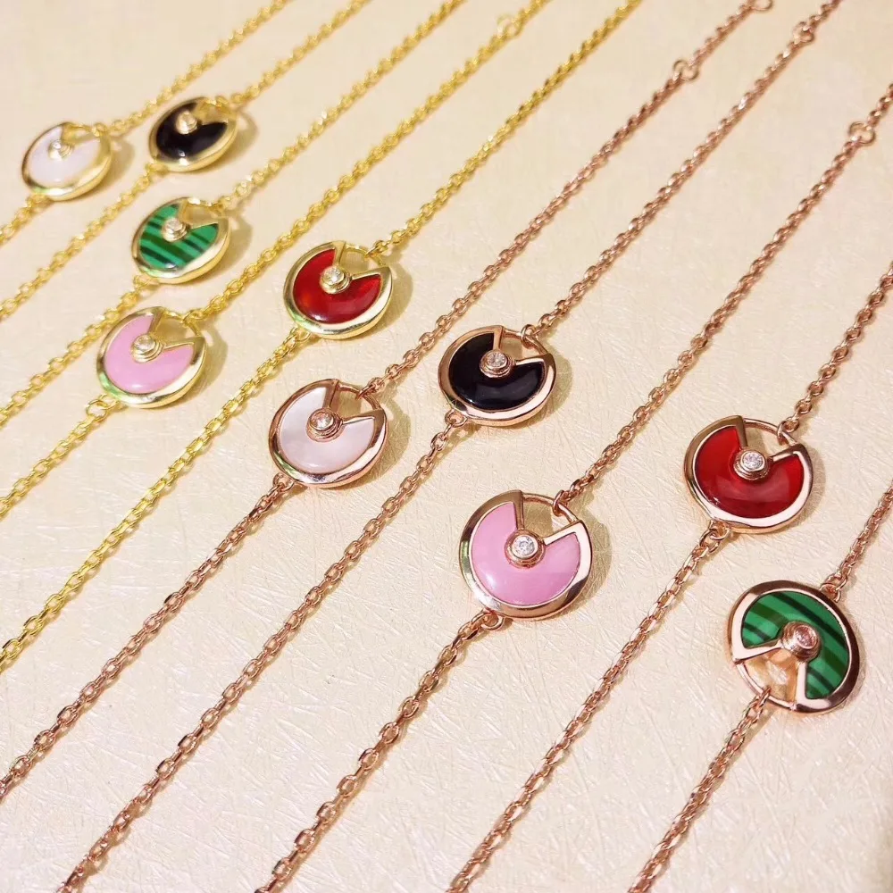 الشهيرة العلامة التجارية مجوهرات 925 فضة تميمة سوار جولة القرص سحر تحلق الصحن spell_bracelets الأم من اللؤلؤ والمجوهرات