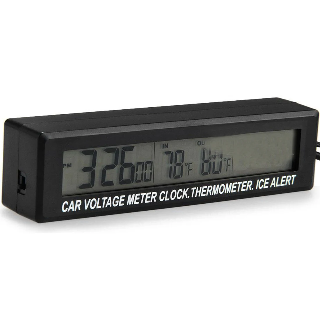 ЖК-дисплей батарея напряжение температура монитор метр 3 в 1 Авто прочный цифровой автомобиль часы термометр