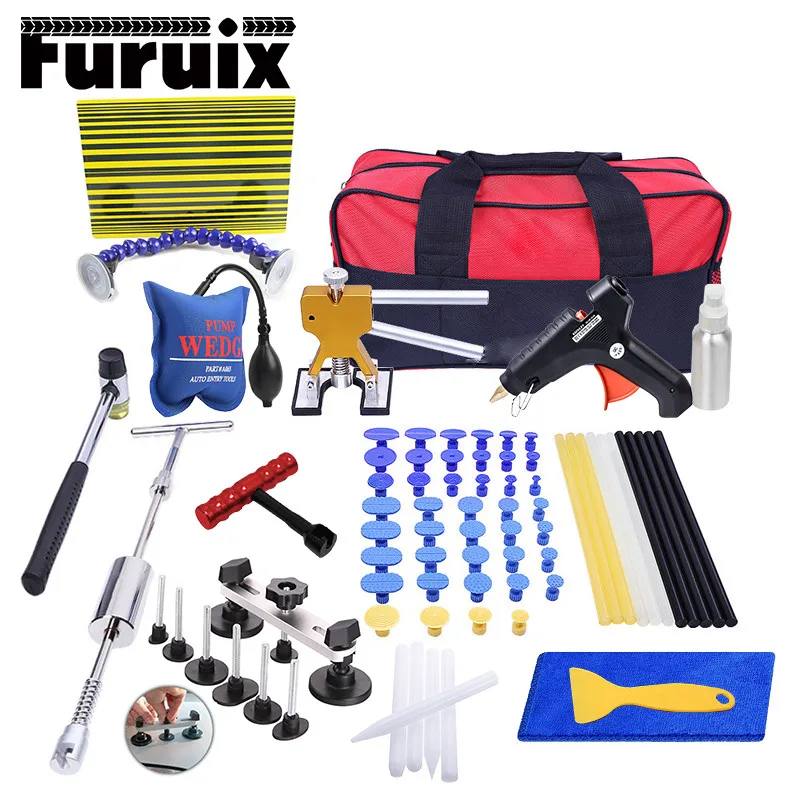 

PDR Tools Kit Paintless Dent Repair Tool Set for Car body dent removal tools set Glue Puller Glue Gun hand Tools Bag tabs1165