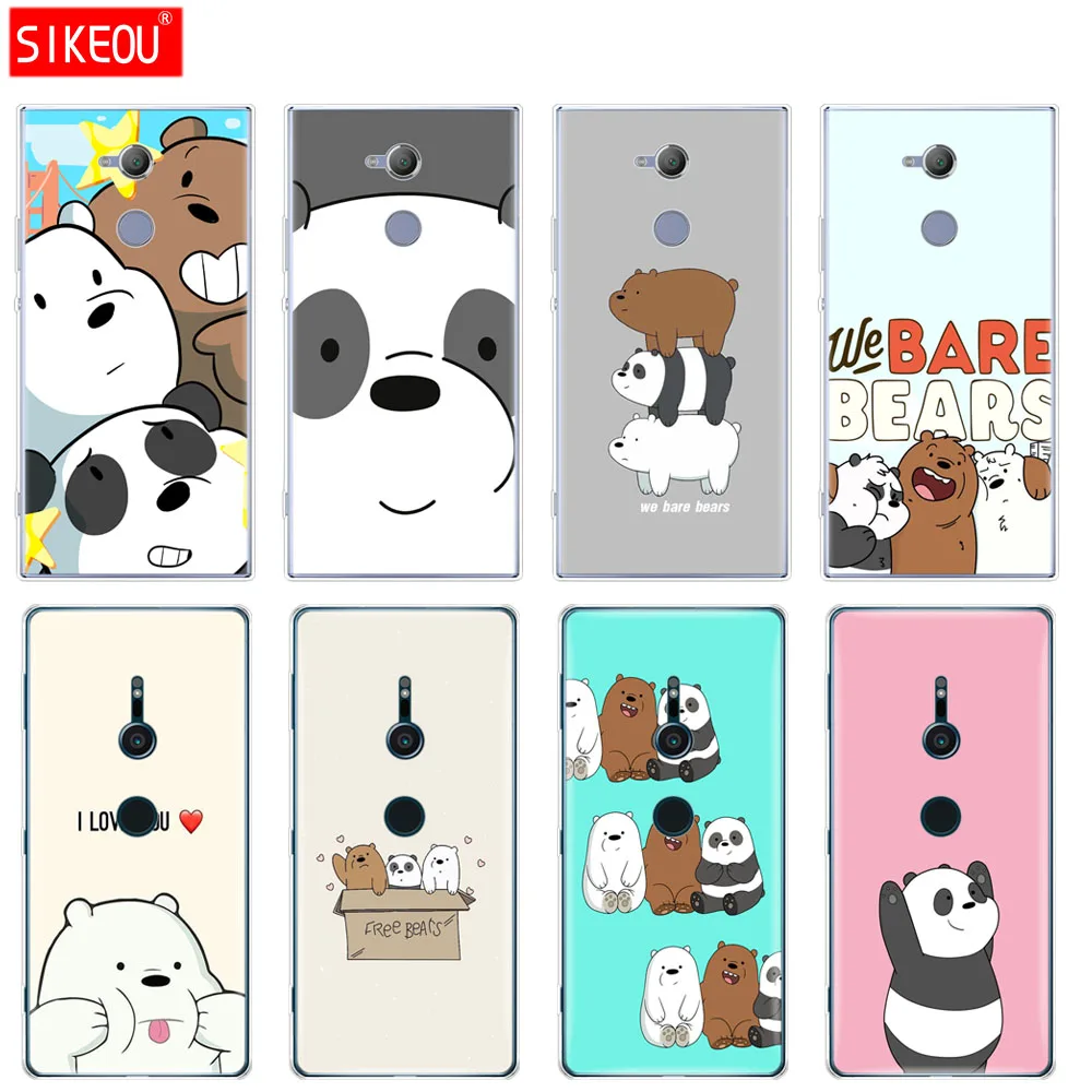 

silicone Cover phone Case for sony xperia XA1 XA2 ULTRA PLUS L1 L2 XZ1 XZ2 compact XZ PREMIUM cute we bare bears