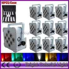 10 шт./Чехол Guangzhou высокого качества на батарейках беспроводной dmx 512 led тонкий освещение для свадебного декора 9*18 Вт RGBWA UV