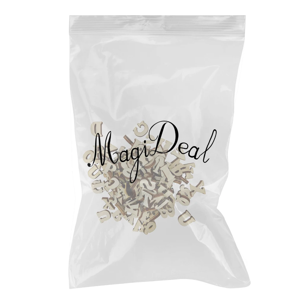 200pcs Mixed A-Z Letters Alphabet Wooden Pieces Embellishments for Scrapbooking Crafts