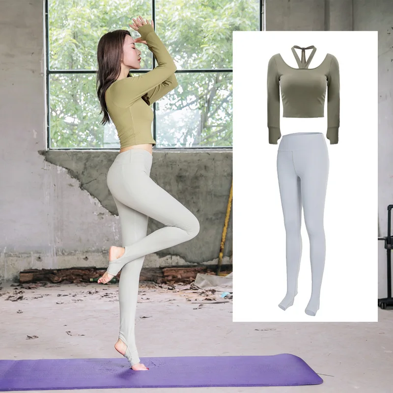 

Yoga Clothes Suit Long-sleeved Sweat-absorbent and Quick-drying Outdoor Running Sports Indoor Clothing