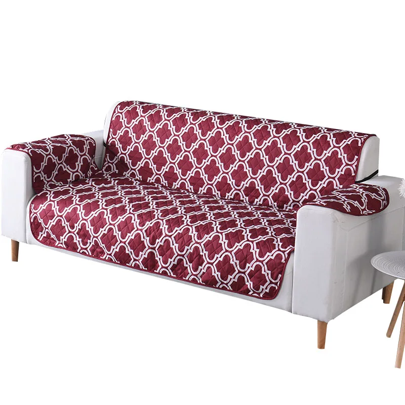 Покрытие дивана для животных стул Пледы для большой собаки кровати защитный чехол для мебели, для дивана, чехол для дивана, собаки двусторонний моющийся коврик для собак 1/2/3 сиденье - Цвет: Print Wine Red