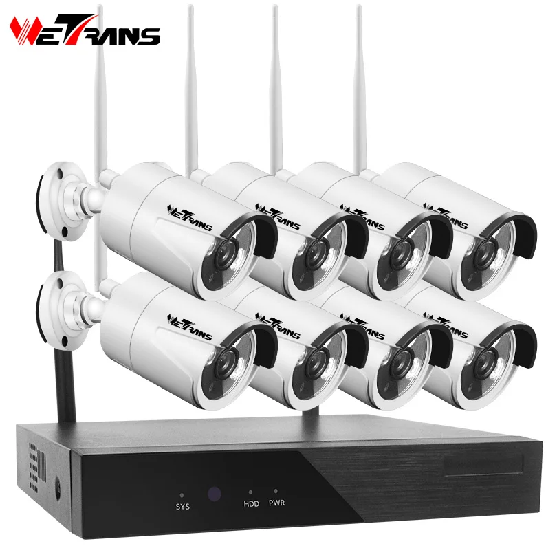 Wetrans Беспроводная система видеонаблюдения 1080 P 8CH NVR Комплект домашний HDD wifi видео