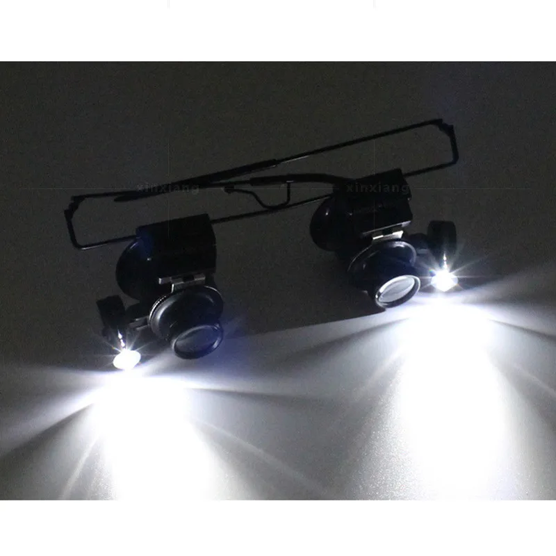 Xinxiang Magnifier 20X Magnifying Jewelry Watch Crafts Repair Magnifier Glasses Wearing Style With LED Lights Loupe Magnifier (2)