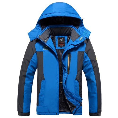 30 C FIT плюс толстый бархат вниз& парка пальто 7XL 8XL 9XL зимняя куртка мужская водонепроницаемая ветрозащитная chaquetas hombre - Цвет: Blue