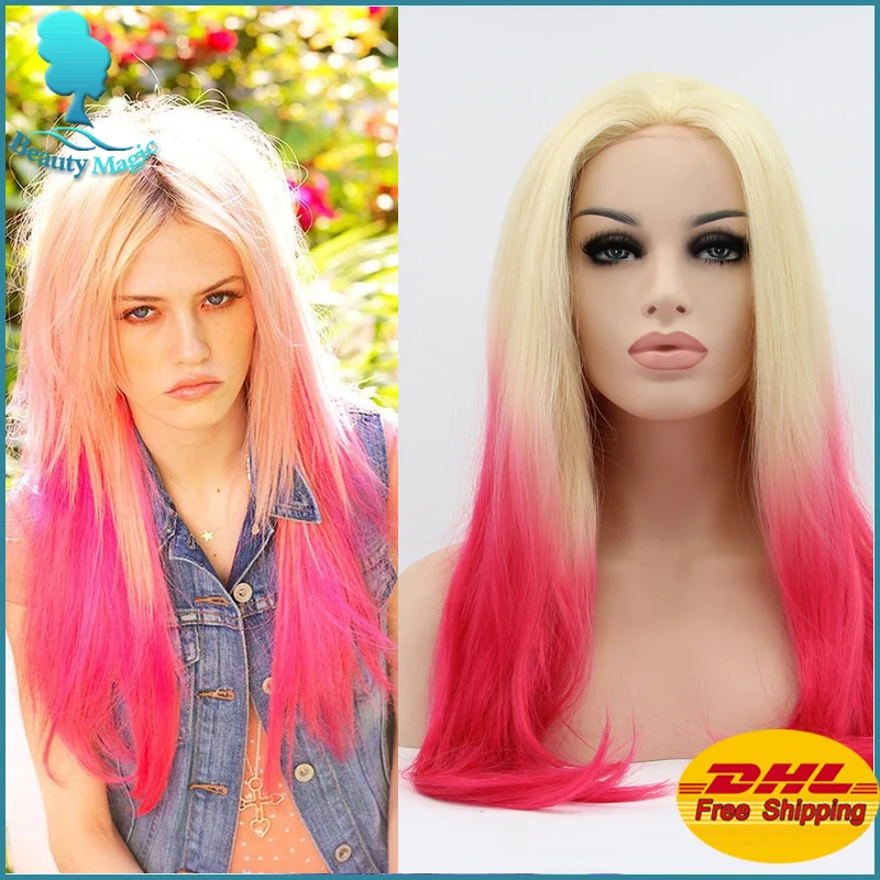 Wigs Free Shipping Blonde to Red Ombre Two Tones Cheap Good Quality