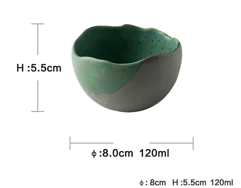 Наборы керамической посуды, тарелка для еды, миска для риса, неправильные тарелки большого размера, зеленая фарфоровая тарелка для стейка, эко-друг - Цвет: green120ml