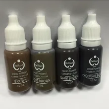 4 шт татуировки чернила 15 мл/бутылка бровей Макияж Пигмент Перманентный макияж чернила