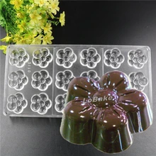 18 полостей пятипетельная форма цветка полиэтилен пе пластиковая прозрачная шоколадная форма для DIY Форма для выпечки шоколада