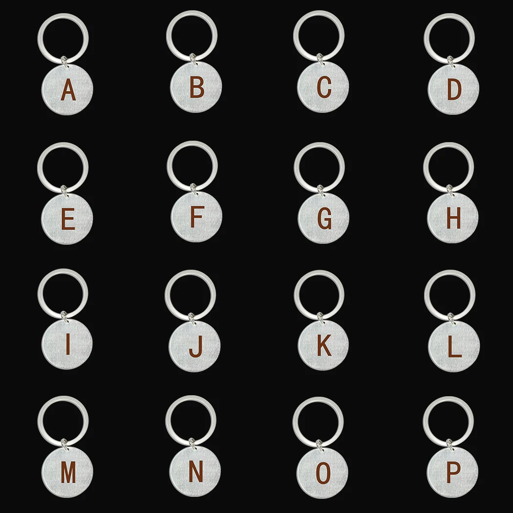 

Personalized 26 Letters Metal Keychain Keyring Engraved Alphabet Letters Car Key Chain Key Rings Gift for Family Friends