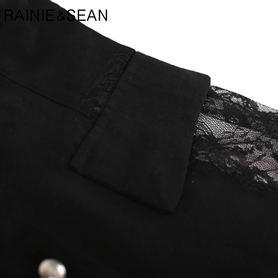 Renie SEAN женский жилет размера плюс 4XL черный льняной кружевной Летний жилет Модный приталенный брендовый короткий жилет без рукавов