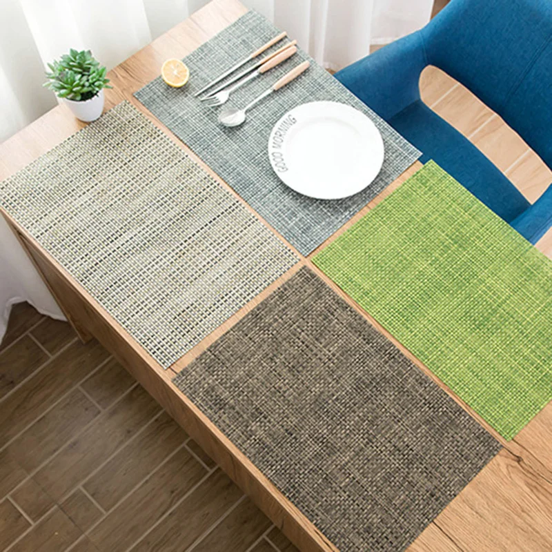 

Modern Style Tableware Mats Pads Kitchen Table Mats PVC Table Napkin Decorative Placemats for Dining Table Christmas Table Mat
