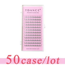 TDANCE 50 шт./лот, удлинение ресниц, короткий стержень, 0,07, 0,10 мм, толщина, высокое качество, предварительно обработанные объемные ресницы, наращивание ресниц