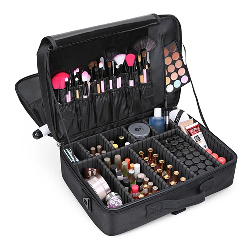  Professional Makeup Organizer For Manicure Cosmetic Storage Case Bolso Mujer Travel Large Capacity 