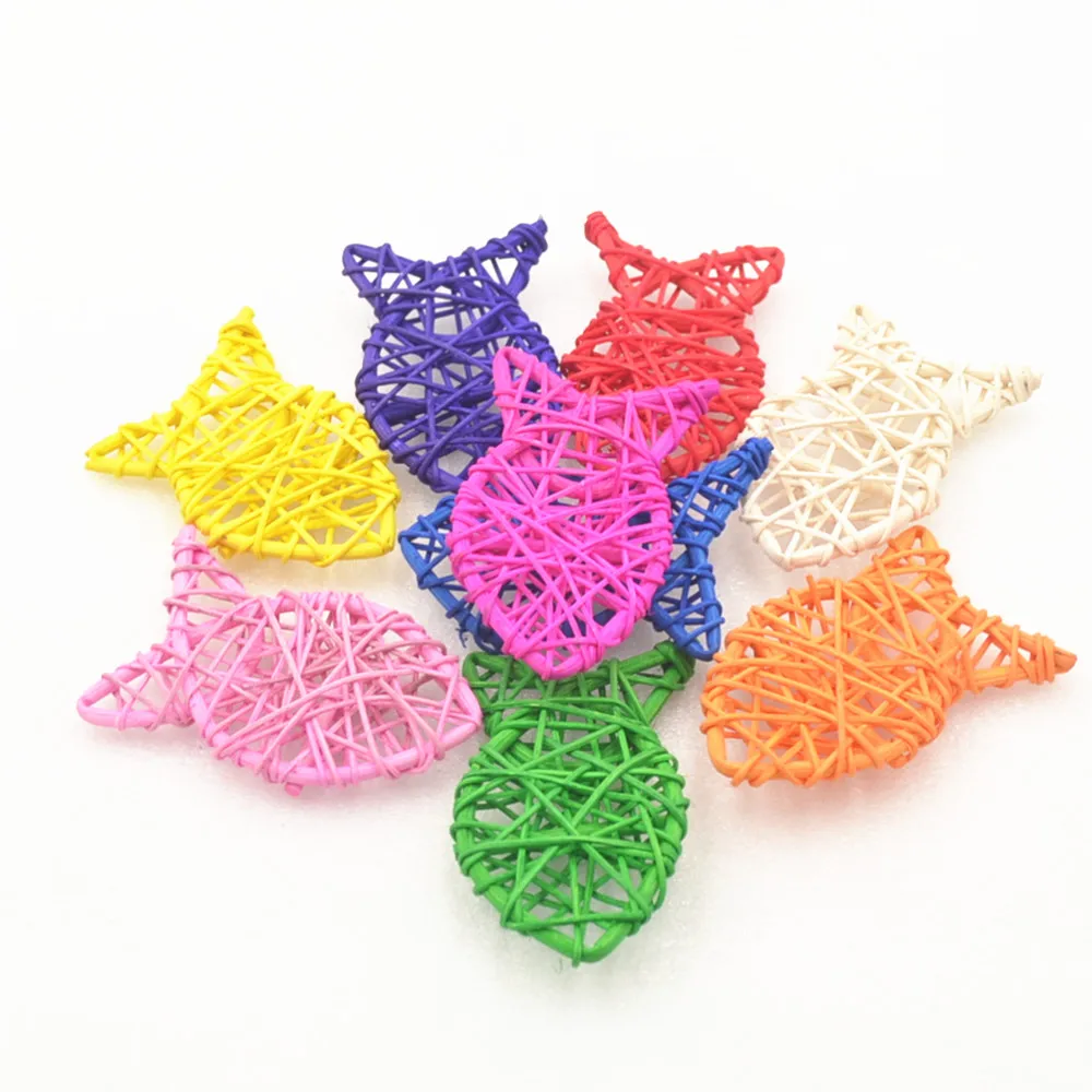 

10pcs/set New Arrival Colorful Rattan Woven Pointed Fish Corridor Decoration Christmas/Birthday&Wedding Party DIY Decoration