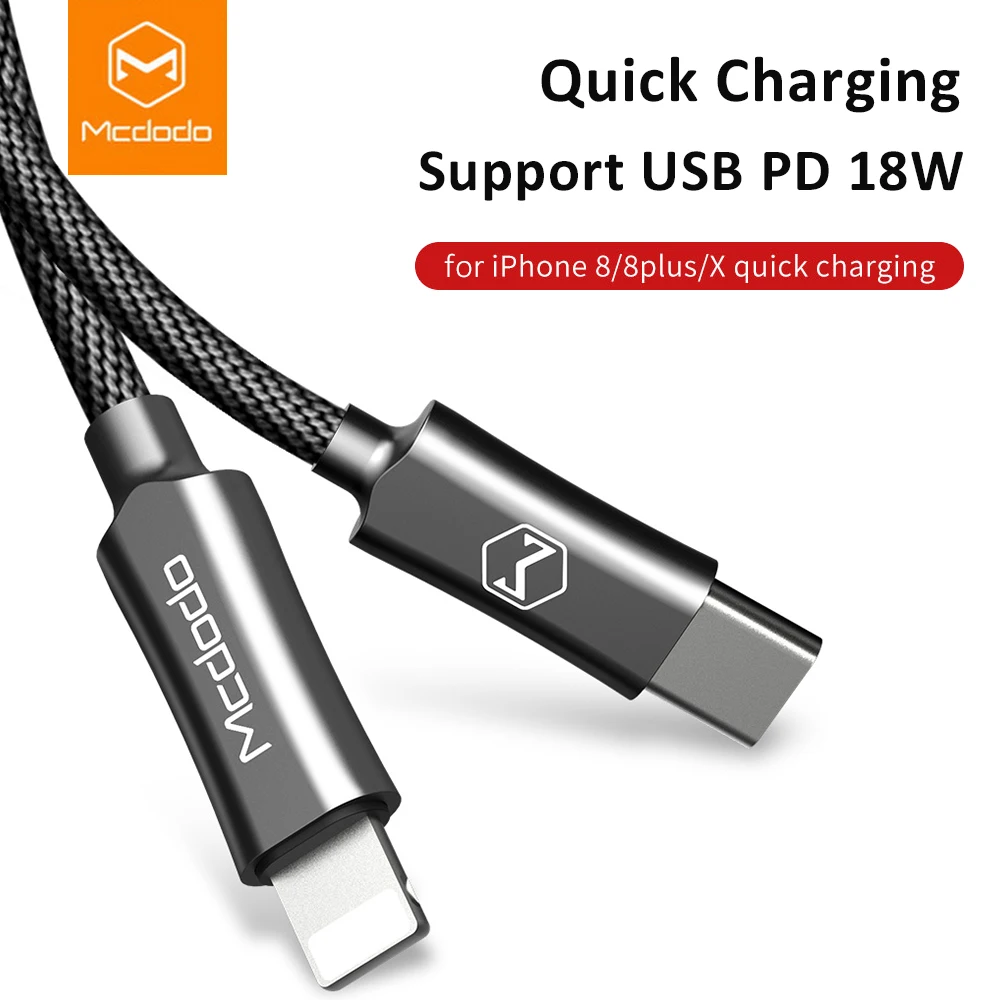 Mcdodo USB C Lightning to Type c Cable PD 18W Fast