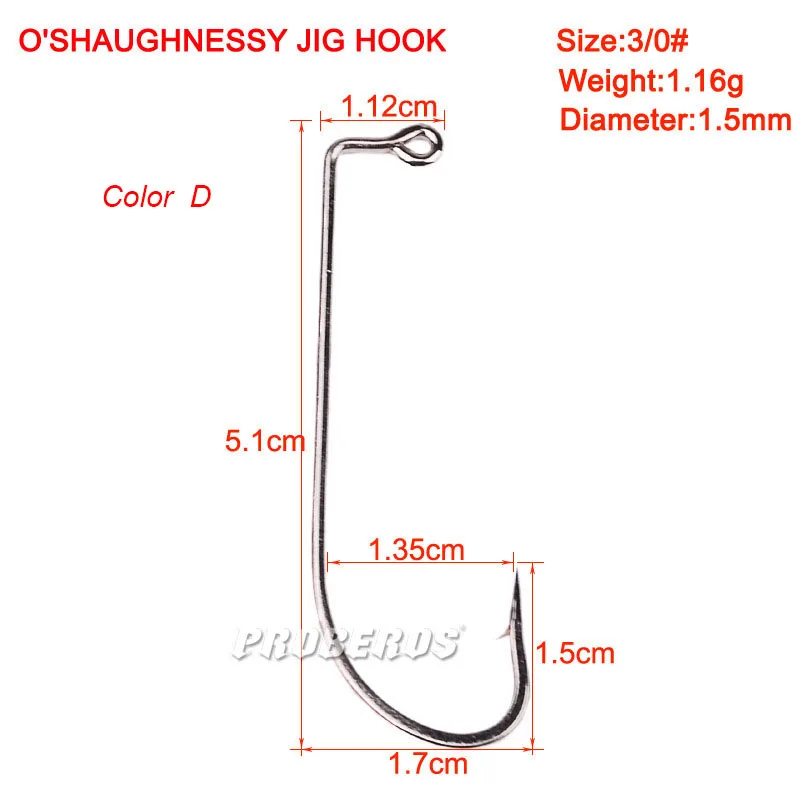 10 шт. одиночный рыболовный крючок О 'Шонесси серия джиг крючок джиг большой Рыболовный крючок 9255-1#-8/0# джиг крючок ZB9072 - Цвет: D