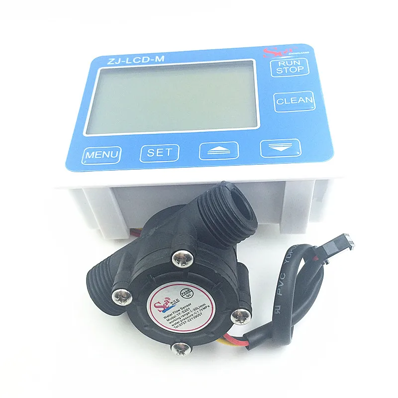 YF-S201 G12 Water Flow meter Sensor flowmeter caudalimetr counter indicator + digital LCD water flow system 1-30Lmin 3-24V 2
