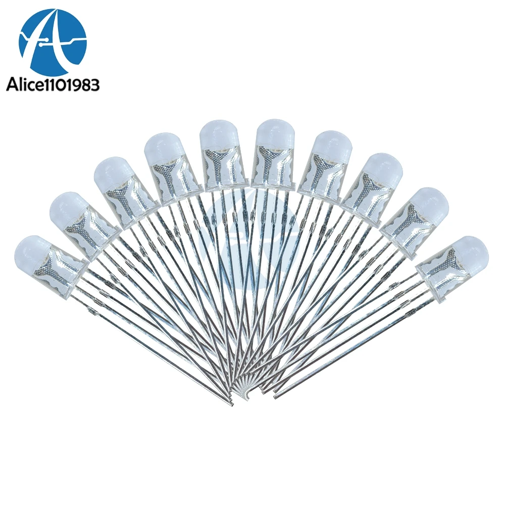 

50Pcs Multicolor 5mm 4pin RGB Led Diode Light Lamp Tricolor Round Common Anode LED 5 mm Light Emitting Diode Red Green Blue