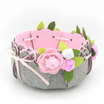 Нетканые резка DIY Camellia корзина для домашнего хранения Войлок diy пакет любовь подарок украшение швейная игла для валяния diy packag