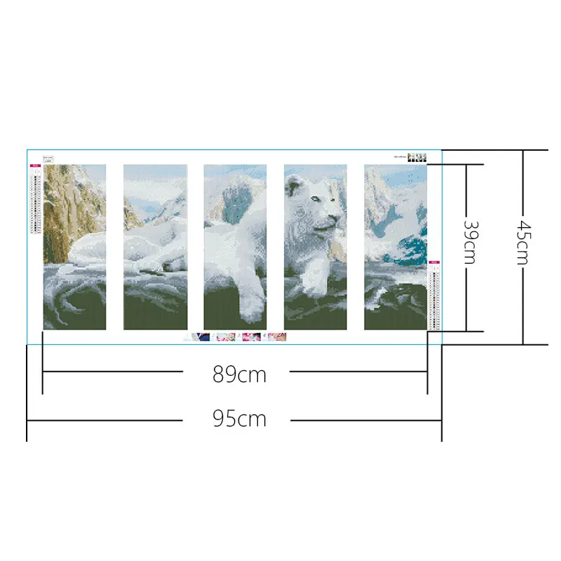 Полная дрель 5D DIY Алмазная картина Снежная гора Лев вышивка крестиком мульти-картина белый лев мозаичная живопись стразами