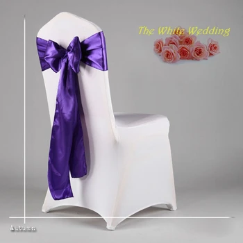 

Free Shpping to Oceania 100 Vivid Purple Cheap Satin Sash Sash for Wedding Chair Cover Sash