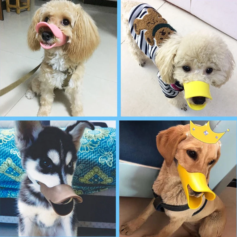 5 Color Anti-Biting Pet Dog Muzzles Rubber Pet Duck Mouth Mask Puppy Chihuahua Beagle Pug Muzzles Dog Accessories Pets Supplies