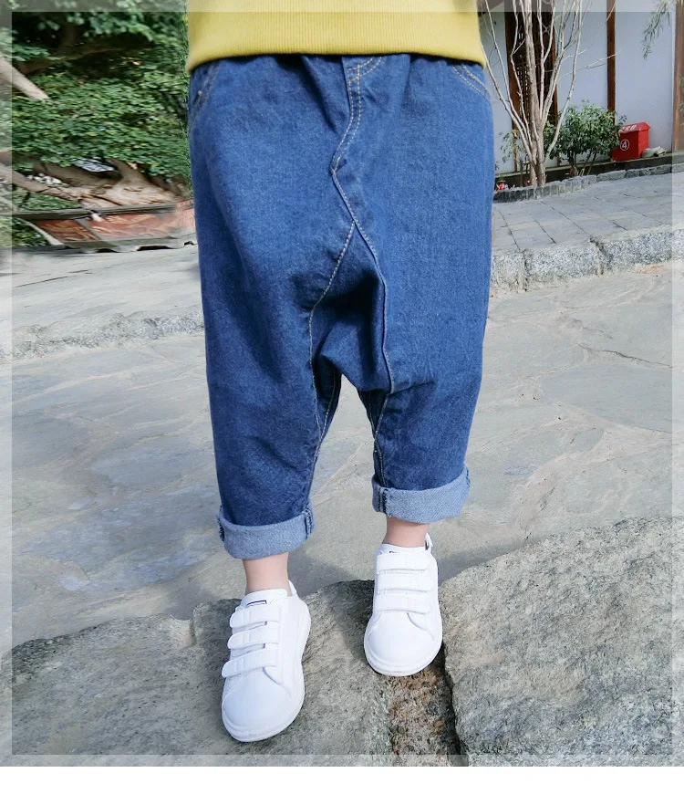 Boy and girl jeans spring and autumn baby jeans children spring pants baby big PP Harem pants