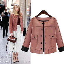 2018 New Arrial Women Autumn Winter Faux Leather Jackets Lady Fashion Rivet Motorcycle Coat Biker PInk Outwear